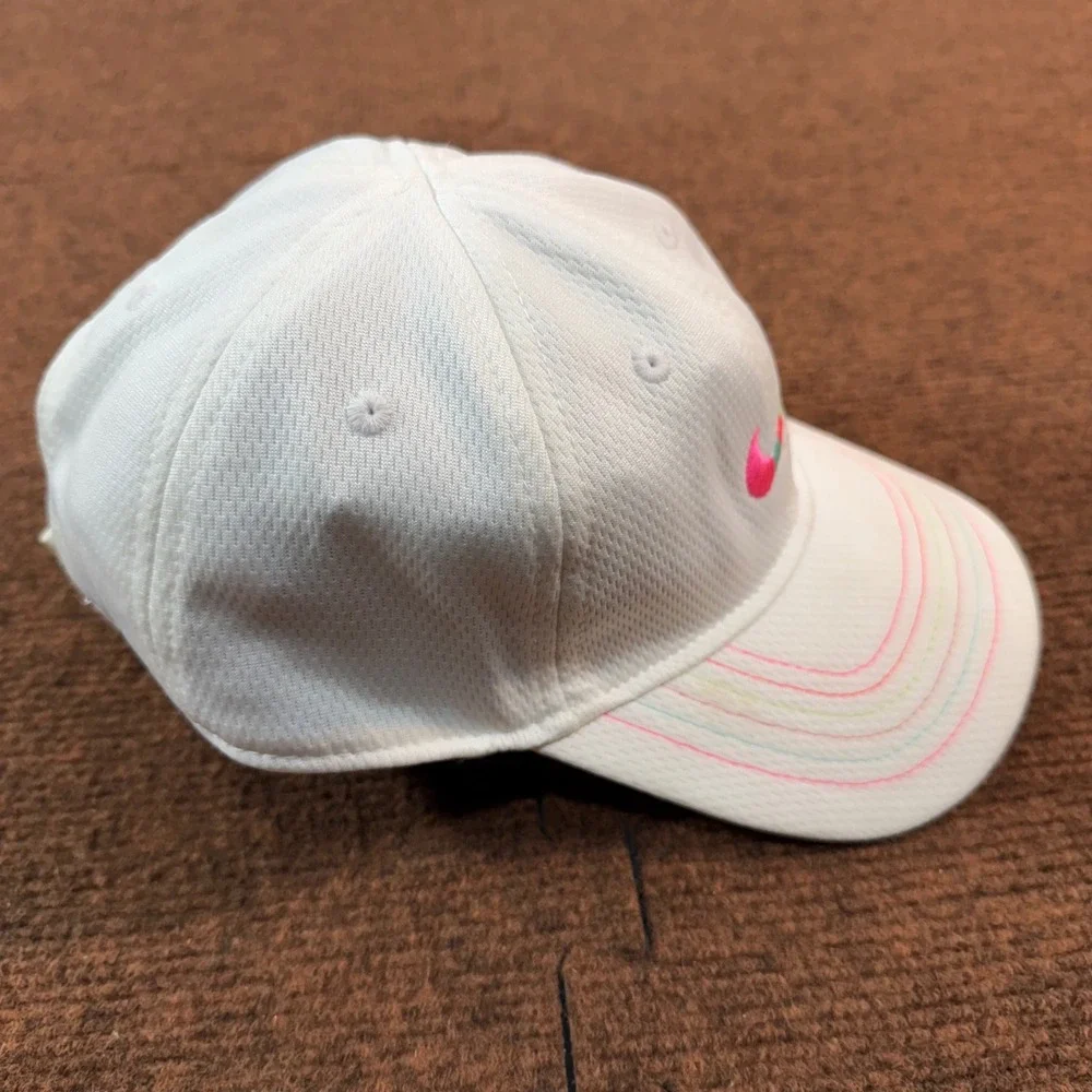 A+ Nike Dri-FIT Toddler White Baseball Cap Multi-Color Swoosh 2922-001